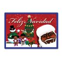 Feliz Navidad Table Mat -Red and Blue Melanin Moments Holiday Design with Spanish Text